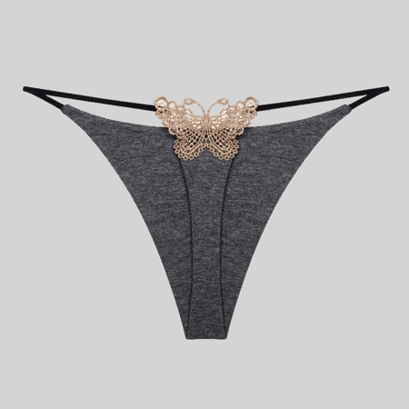 Fulorrnie Underwear for Women No Show G String Comfort Seamless Panty Thong Banded Waist Stretchable Panties  Dark Gray  M