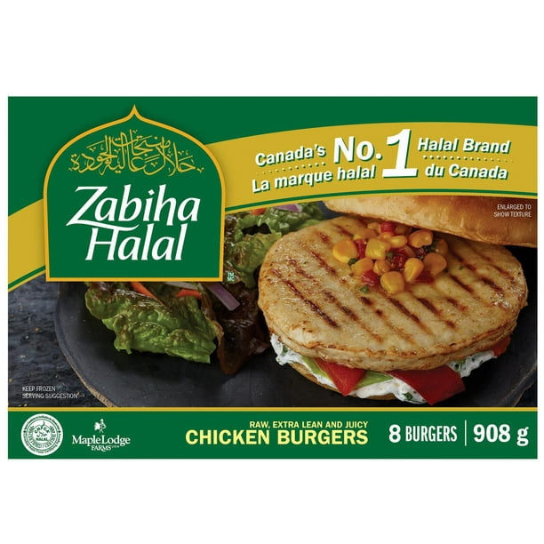 Burgers de poulet de Zabiha Halal 908g