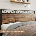 thumbnail image 6 of Bed Frame, Metal Platform Bed Frame with Rustic Wood Headboard and Footboard, Sturdy Steel Slat Support, Solid and Noise Free,No Box Spring Needed, Easy Assembly, 6 of 6