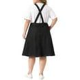 thumbnail image 4 of Unique Bargains Women's Plus Size Overall Button Up Adjustable Strap Denim Dress 1X Black, 4 of 5