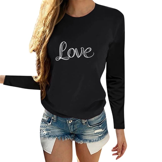 Camisetas de Cuello de la Tripulación de Manga Larga para los Hombres Estampadas Camisetas de Manga Larga para las Mujeres, Camiseta de Blusa Casual para Primavera Verano