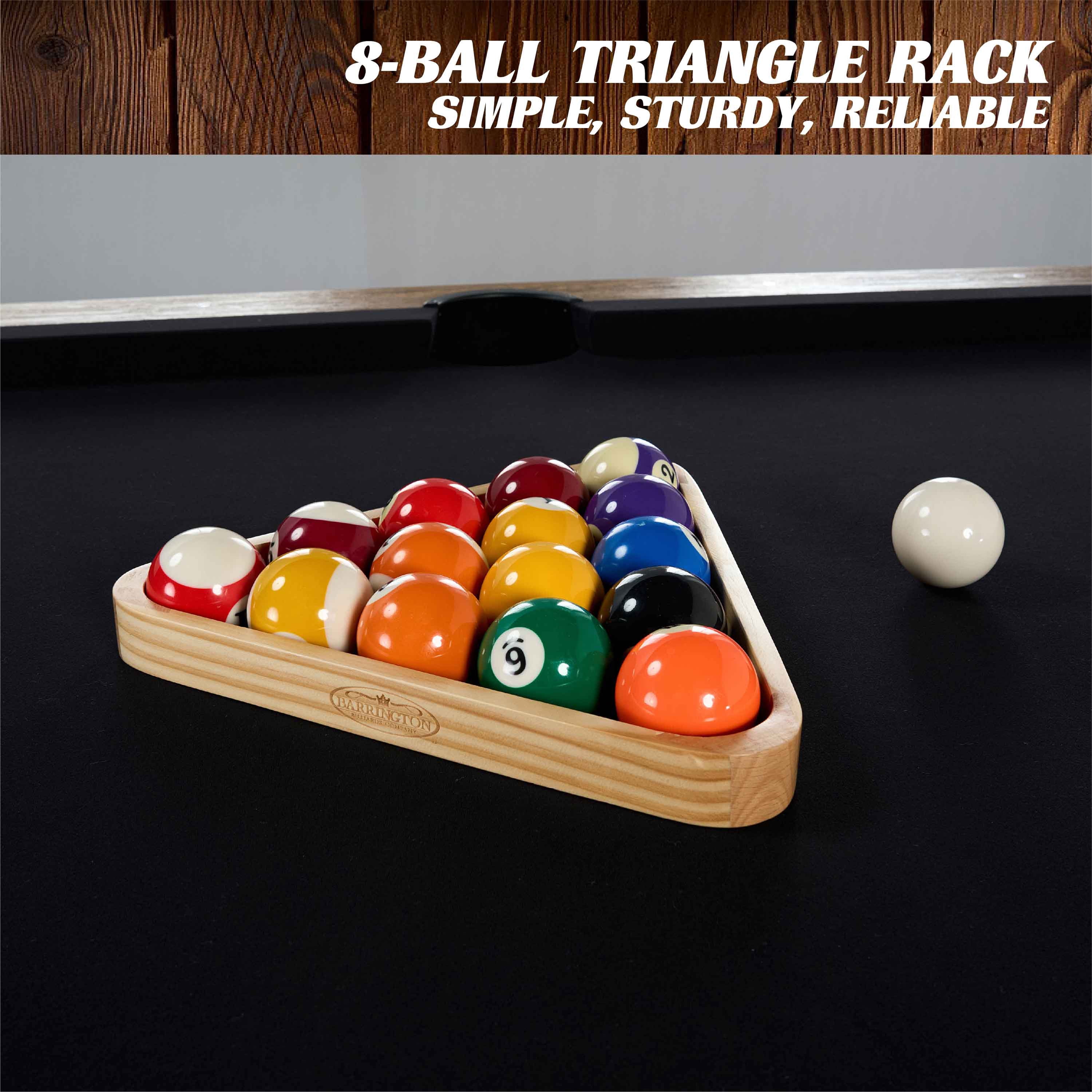 2-in-1 Pool Ball Rack Kit, Wood Triangle and 9-Ball Insert, Includes Cue Tip Scuffer and 4 Chalk Cubes with Built-in Storage by Barrington Billiards