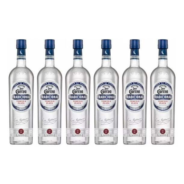 Pack x 6 - Tequila Jose Cuervo Tradicional Plata 950 ml Jose Cuervo Tequila Blanco Cristalino