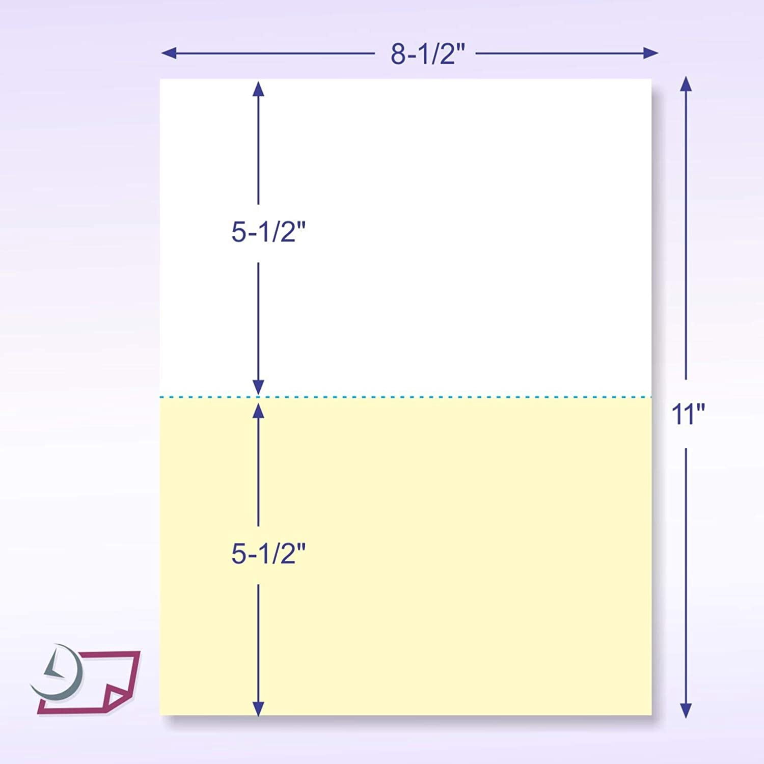 8-1/2 x 11" 2 Color Perforated Paper 2500 White/Yellow