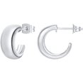thumbnail image 1 of Pendientes Huggie gruesos de plata de ley chapada en oro de 14 quilates - Pendientes de aro redondos pequeños en chapado en oro rosa, oro blanco y oro amarillo, 1 of 4