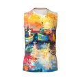 thumbnail image 6 of Lsque Colorful Fishing Boats Print Men's Cotton Blend Sleeveless Muscle Shirts (S-3XL)- Moisture Wicking, Odor Protection, UPF 30+,X-Large, 6 of 8