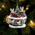 thumbnail image 5 of Vacemry Under $5 Christmas House Ornament with Snowy Cottage Design, Acrylic Hanging Decor for Winter Village Display, Tabletop Shelf Mantel Decoration, Seasonal Home Accent Piece, 5 of 9