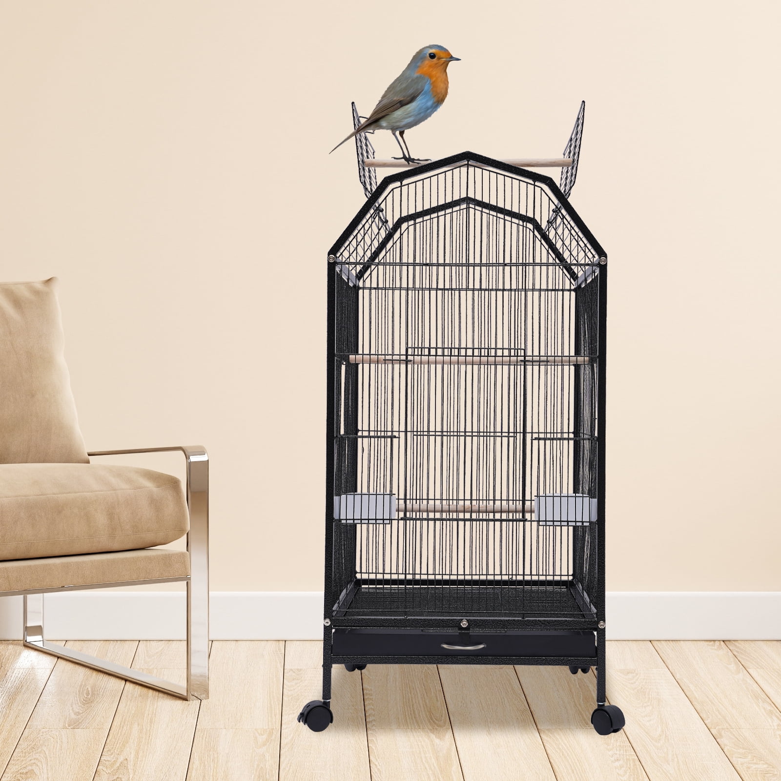 Griptix Large Play Top Parrot Finch Cage Macaw Cockatoo Pet Supply Stand Bird Cage