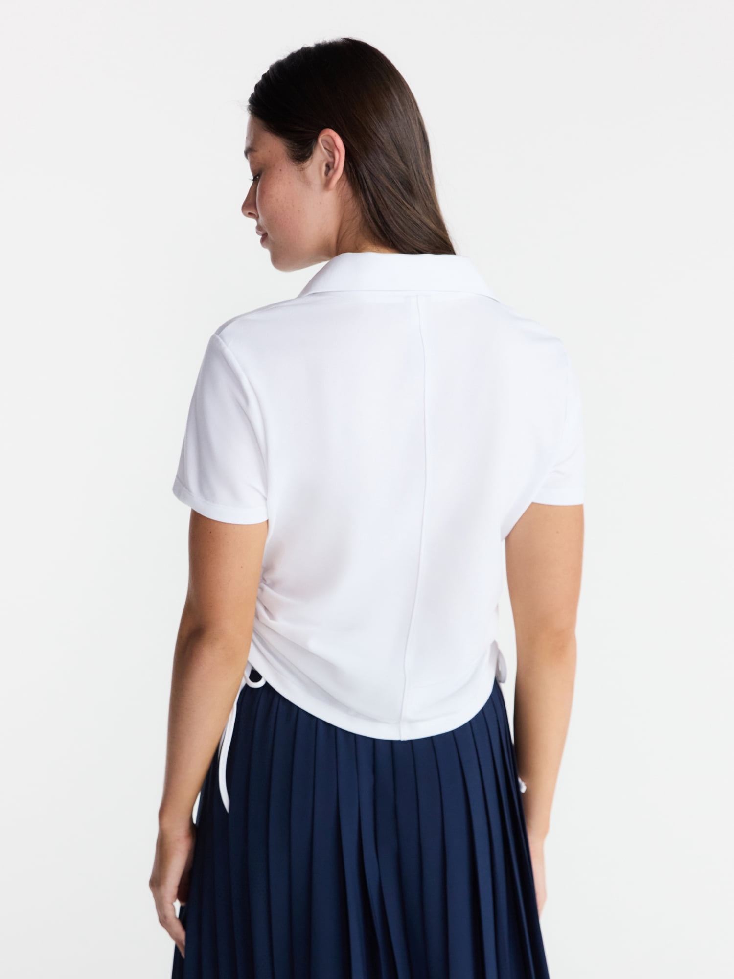 Avia Women's Cinched Side Pique Polo Shirt, Sizes XS-XXXL