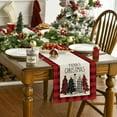 thumbnail image 2 of mubwai Watercolor Red and Black Buffalo Plaid Christmas Trees Merry Xmas Table Runner, Seasonal Winter Holiday Kitchen Dining Table Decoration for Indoor Outdoor Home Party Decor 13 x 48 Inch, 2 of 6