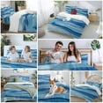 thumbnail image 5 of Blue Waves Duvet Cover Set Full Size, Watercolor Retro Ripple 4 Piece Soft Microfiber Bedding Set with 1 Duvet Cover, 1 Flat Sheet, 2 Pillowcases, 5 of 9