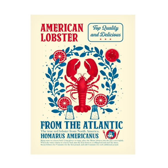 Trademark Fine Art Dionisis Gemos Lobster kitchen print Canvas Wall Art