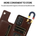 thumbnail image 7 of Galaxy A52 5G Case,Dteck Magnetic Leather Pattern Hybrid Rubber Shockproof Case Card Holder Wallet Back Kickstand Flip Cover for Samsung Galaxy A52 5G ,Brown, 7 of 7