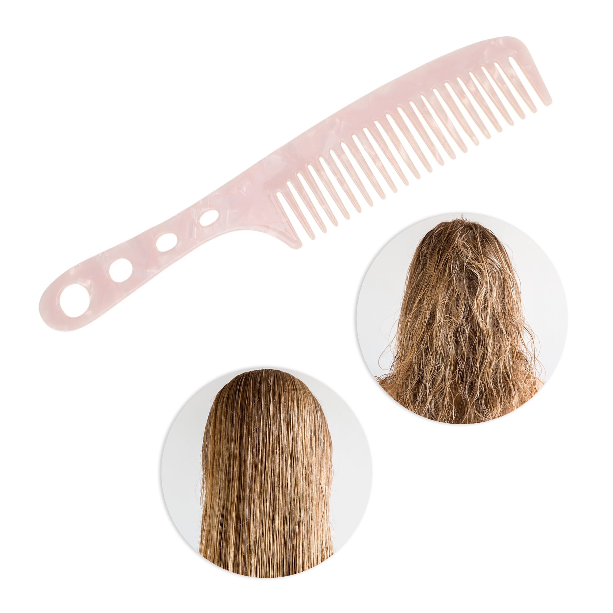 Unique Bargains 1 Pc Lightweight Exquisite Long Handle Hair Comb for All Hair Types White