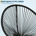 thumbnail image 6 of 3 Piece Outdoor Acapulco Chair Patio Bistro Set, Acapulco Chairs Set of 2 with Thick Cushions & Tempered Glass Top Table, All Weather Patio Conversation Bistro Set with Steel Frame, Black/Blue/Beige, 6 of 8