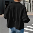 thumbnail image 5 of Women's Casual Solid Color Lapel Button Long Sleeve Cardigan Jacket Coat Sweater for Business Casual Work Office Travel Outfits Fashion Essential Gift for Ladies | Sopatenor,Black XL, 5 of 9