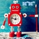 thumbnail image 4 of RV Reloj despertador robot, reloj despertador silencioso de metal inoxidable con ojos de luz intermitente y brazo giratorio, regalo para niños (rojo) oso de fresa Electrónica, 4 of 5