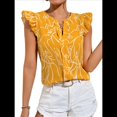 thumbnail image 2 of Blusas de Verano para Mujer, Elegantes, Informales, de Corta y con Estampados. Amarillo XXL, 2 of 9