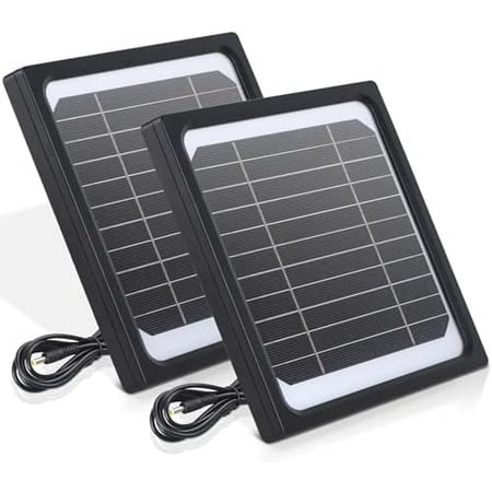 5W 12V Solar Panel for Trail Camera - Waterproof Solar Charger Kit with 5200mAh Battery Compatible with Game Camera Hunting & Wildlife Monitoring (2 Pack)$$