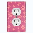 thumbnail image 1 of Metal Light Switch Plate Cover Cute Puppy Dog Paw Prints Pink DOG038, 1 of 13