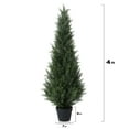 thumbnail image 6 of DR.Planzen Artificial Cedar Tree 4 ft Outdoor Artificial Topiary Cedar Plants Fake Tree UV Rated Potted Tree for Porch Decor Faux Pine Tree for Perfect Housewarming Gift 1 Pack, 6 of 7