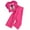 Hot Pink, variant on Rovga Girls Clothing Leisure Round Neck Short Sleeve Clothes Set Solid Color Wide Leg Pants Outfits Photograph Playsuit 7-8 Years Hot Pink