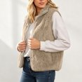 thumbnail image 3 of Lutiedan Fuzzy Flannel Vest for Women Cozy Sleeveless Fleece Zip Up Outerwear Vest Casual Stand Collar Winter Jackets S-XXL, 3 of 8