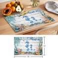 thumbnail image 6 of Seahorse Coastal Placemats Set of 12 Summer Nautical Starfish Coral Grey Wooden Place Mats Indoor Wipeable Table Mats Washable Dining Table Placemats for Kitchen Holiday Party Home Decor 13x19 Inch, 6 of 9