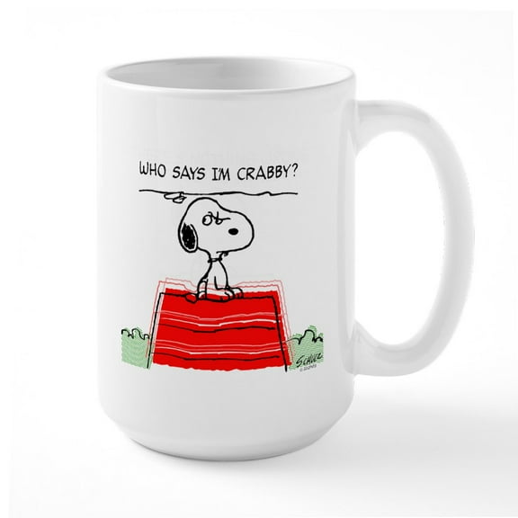 CafePress - Crabby Snoopy Mug - 15 oz Ceramic Large White Novelty Mug
