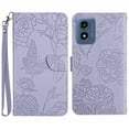 thumbnail image 2 of for Motorola Moto G 5G (2024) Phone Case Wallet,Crossbody Strap Women Flip Folio Cover with Card Holders Butterfly Embossed Premium PU Leather Kickstand Wrist Strap Magnetic Closure Case,Lightpurple, 2 of 13