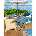 thumbnail image 5 of Fsddascl Coastal Santa Christmas Outdoor Tablecloth - 60x84 Inch Rectangle Dining Table Cover, Xmas Sea Turtle Beach Waterproof Outdoor Table Cloth with Umbrella Hole & Zipper for Picnic/Patio/Party, 5 of 7