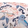 thumbnail image 3 of Vintage Pouf Cover with Zipper, Pastel Blooming Peony Flowers and a Blue Colored Little Bird Flying Butterflies, Soft Decorative Fabric Unstuffed Case, 30" W X 17.3" L, Multicolor, by Ambesonne, 3 of 5