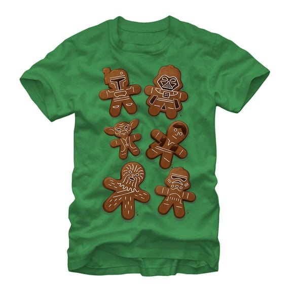 Men's Star Wars Christmas Gingerbread Cookies Graphic Tee Kelly Green X Large