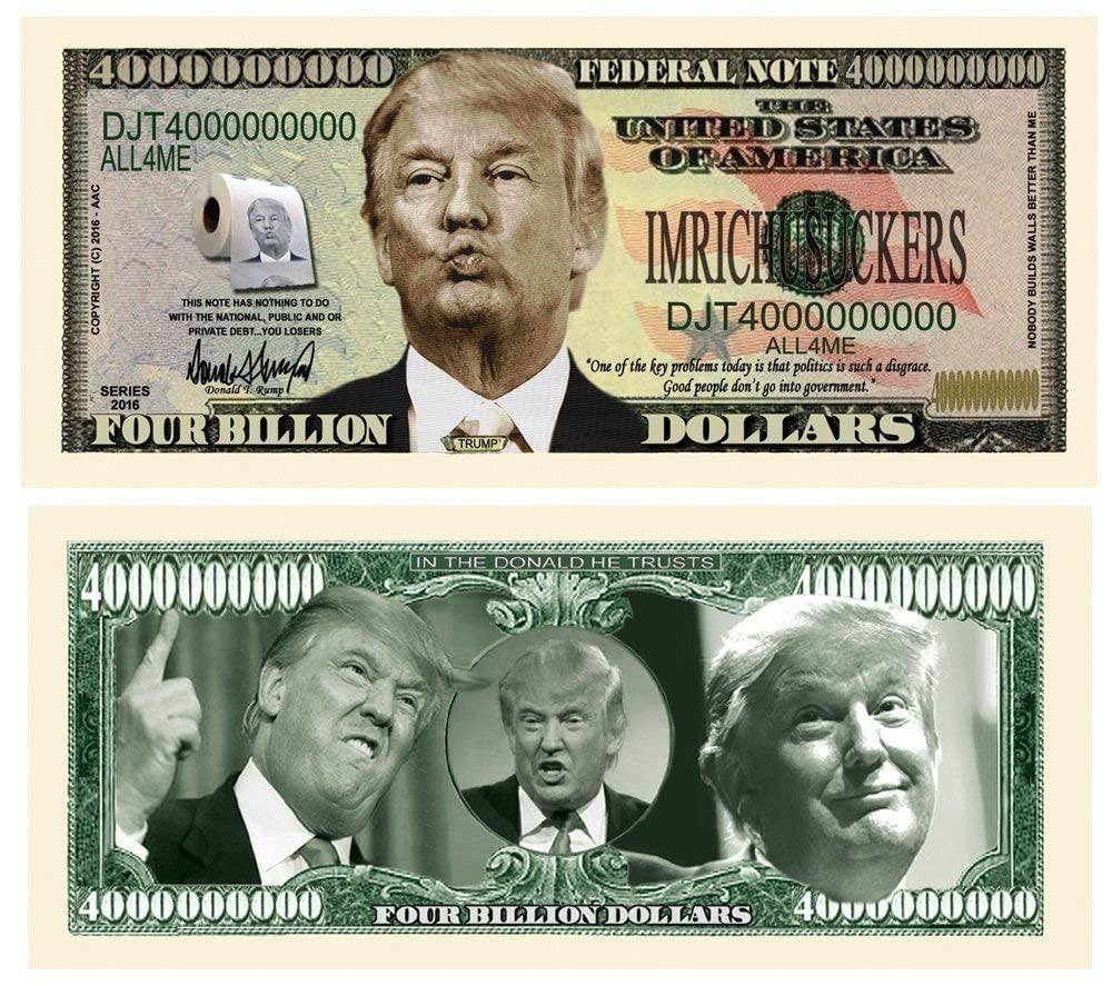 Santa Trump Million Dollar Bill Fake Play Funny Money Novelty Note FREE SLEEVE 
