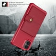 thumbnail image 7 of SaniMore Versatile Case for Samsung Galaxy A15 6.5" 2023, Rugged PC Shell PU Leather Button Flip Card Pocket Stand Magnetic Car Mount Shockproof Anti-drop Heavy Duty Protective Cover, Red, 7 of 7