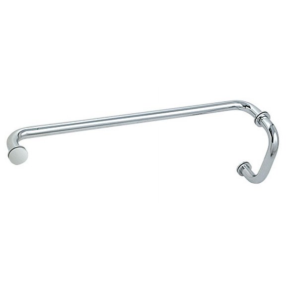 CRL BM6X22CH Polished Chrome 6" Pull Handle and 22" Towel Bar BM Series Combination With Metal Washers