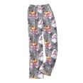 thumbnail image 5 of Watercolor Spiderweb Halloween Pajama Pants for Women, Fuzzy Lounge Bottoms with Pumpkin & Ghost Print, Soft Elastic Waist Flannel Sleep Trousers, 1 Pair Black L, 5 of 6