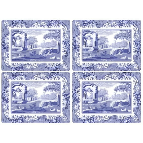 Pimpernel Spode Blue Italian Placemats, Set of 4, 15.7 X 11.7"