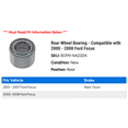 thumbnail image 2 of Rear Wheel Bearing - Compatible with 2000 - 2008 Ford Focus 2001 2002 2003 2004 2005 2006 2007, 2 of 2