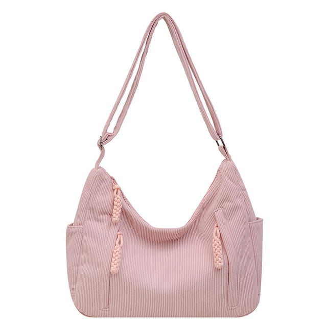 Bolso Mano Bandolera Pana Gran Capacidad para Viajeros () Rosa