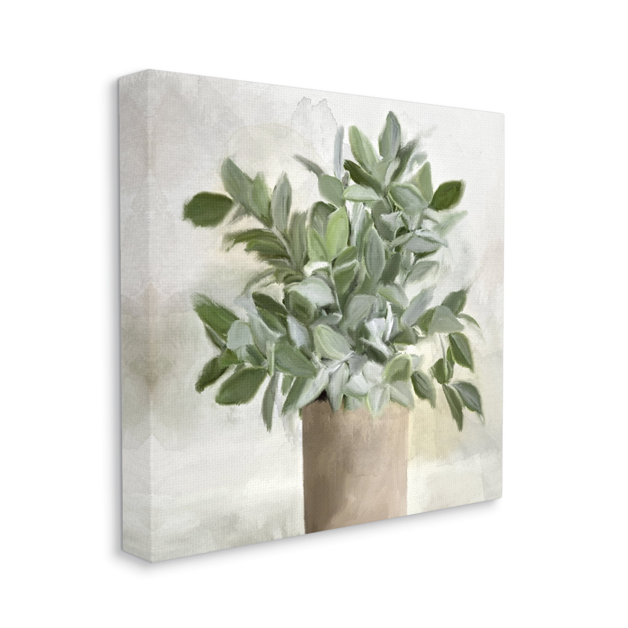 Stupell Industries Lush Green House Plant Leaves Detailed Painting Painting Gallery Wrapped Canvas Print Wall Art, Design by Kim Allen