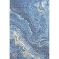 thumbnail image 2 of Addison Rugs Mayfield Premium Machine Washable Transitional Abstract Blue Rectangle Rug, 3' X 5' Machine Washable Transitional Abstract Blue Oversized Sherpa Throw Blanket, 2 of 7