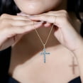thumbnail image 5 of Rosec Jewels Real Aquamarine Cross Pendant Necklace with Chain - Faith Necklace - AAA Grade - Ready to Gift with Jewelry Box, 18K Yellow Gold, 5 of 7