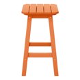 thumbnail image 3 of Costaelm Paradise 24" Outdoor Patio HDPE Square Counter High Backless Bar Stool, Orange, 3 of 8