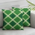 thumbnail image 3 of BANET  Geometric Throw Pillow Cover Set of 2, Classical Diamond Line Pattern with Dotted Lines Vintage Design, Decorative Square Covers for Couch Bed &amp; Sofa, Lime Green Dark Green 20x20in, 3 of 7
