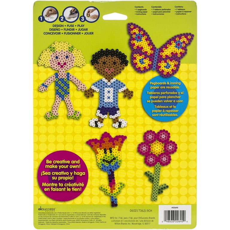Hama Beads Set Piccolo - 3 Pegboard: Quadrato, Rotondo, Esagonale - Perle Midi - Creatività Per Bambini - 4