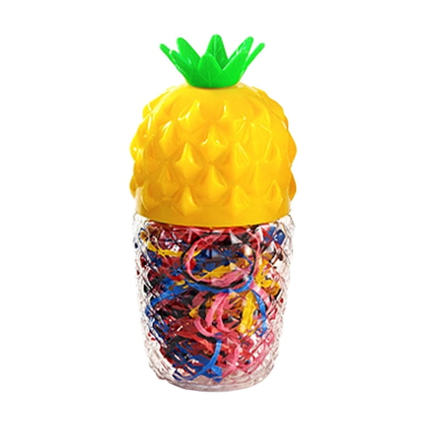 Bonita Botella de Piña con Fuerte Cinta Elástica Cuerda Continua para el Pelo Cinta Elástica Desechable Anillo para el Pelo de Fruta Fresca Headwear