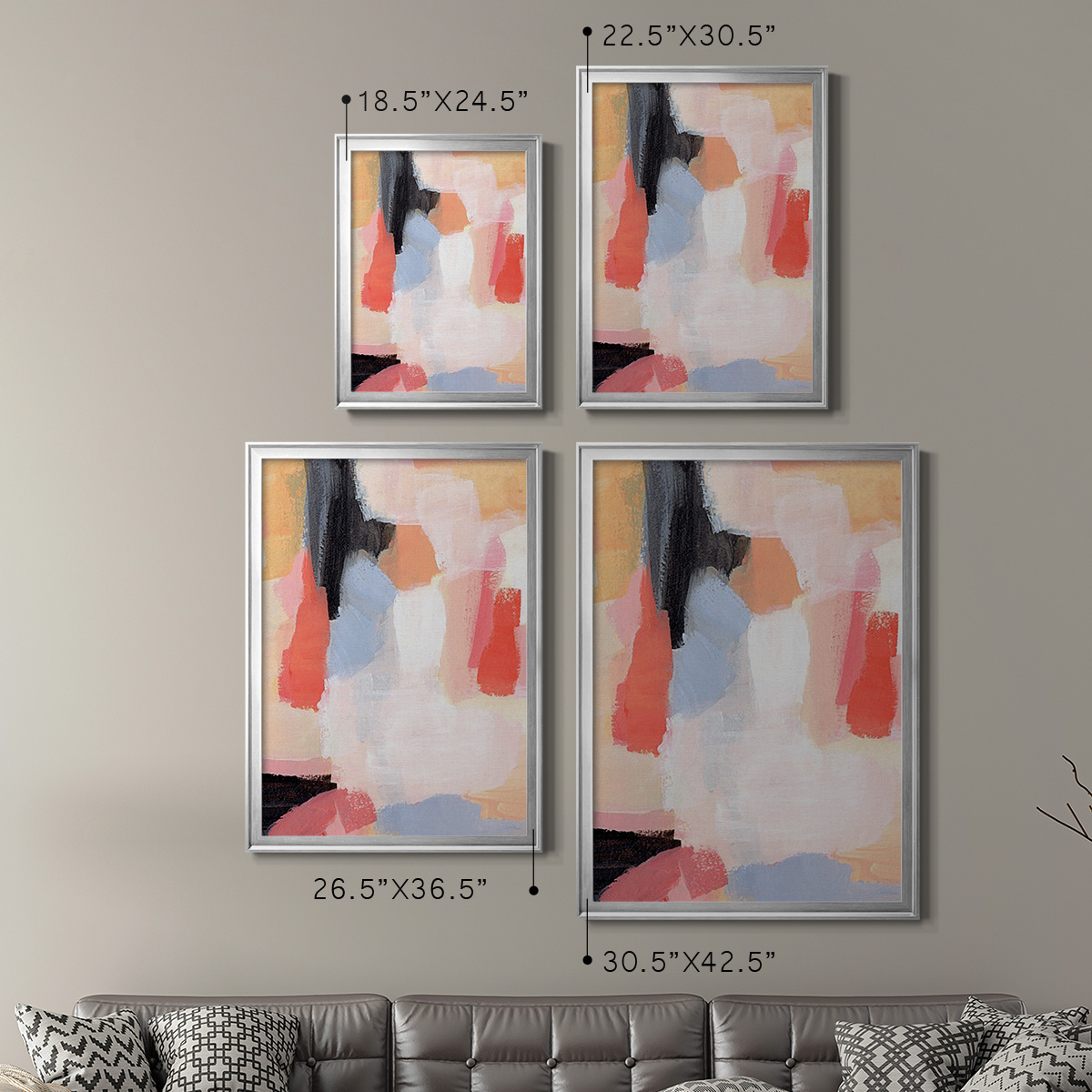 Aerial Scarlet II Premium Framed Print, in Gold, Black, or Silver - Ready to Hang