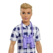 Barbie It Takes Two Ken Doll & Camping Accessories, Blonde Doll with Blue Eyes Wearing Plaid Shirt