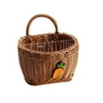 thumbnail image 1 of Imitation Vine Weaving Kitchen Garlic Storage Retro Wall Hanging Portable Small Carrot Kitchen Utensil Hanging(with A Transparent Hook), 1 of 2